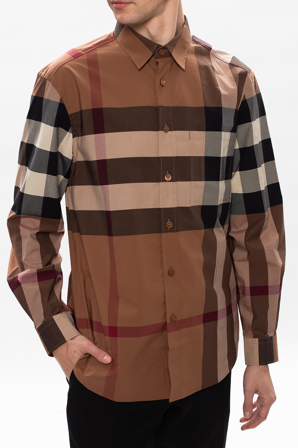 Brown shop burberry shirt